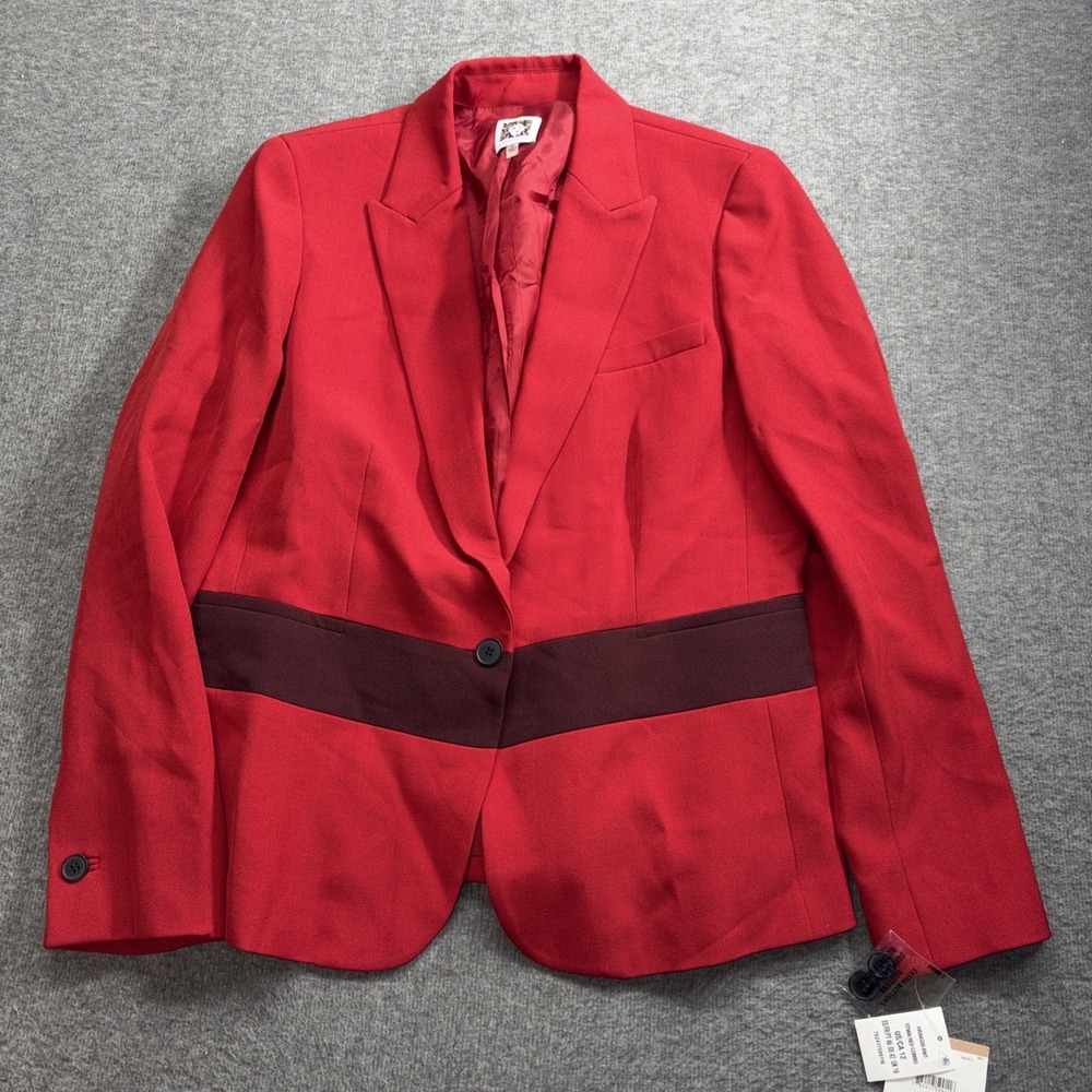 Anne Klein Women's Jacket Blazer Size 12 Red Nwt Retail $139